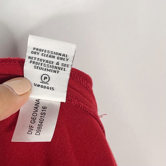 Diane Von Furstenberg 8 Rubiate Red Geovana Sleeveless Sheath Dress Scoop Neck - Picture 12 of 14